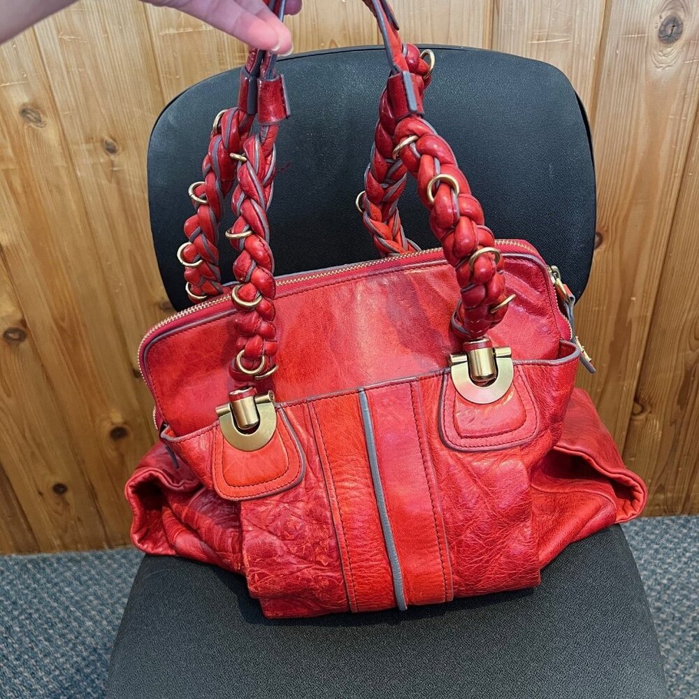 Red Leather Chloe Purse - Made in Italy